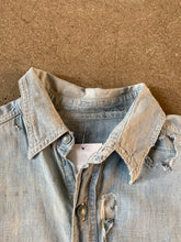 1960s Distressed Selvedge Chambray Shirt - Silverlake,  - Vinatge, Silverlake Market - Designer