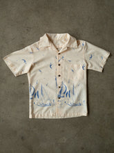1960s Nautical Open Collar Button Up Shirt