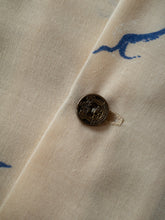 1960s Nautical Open Collar Button Up Shirt