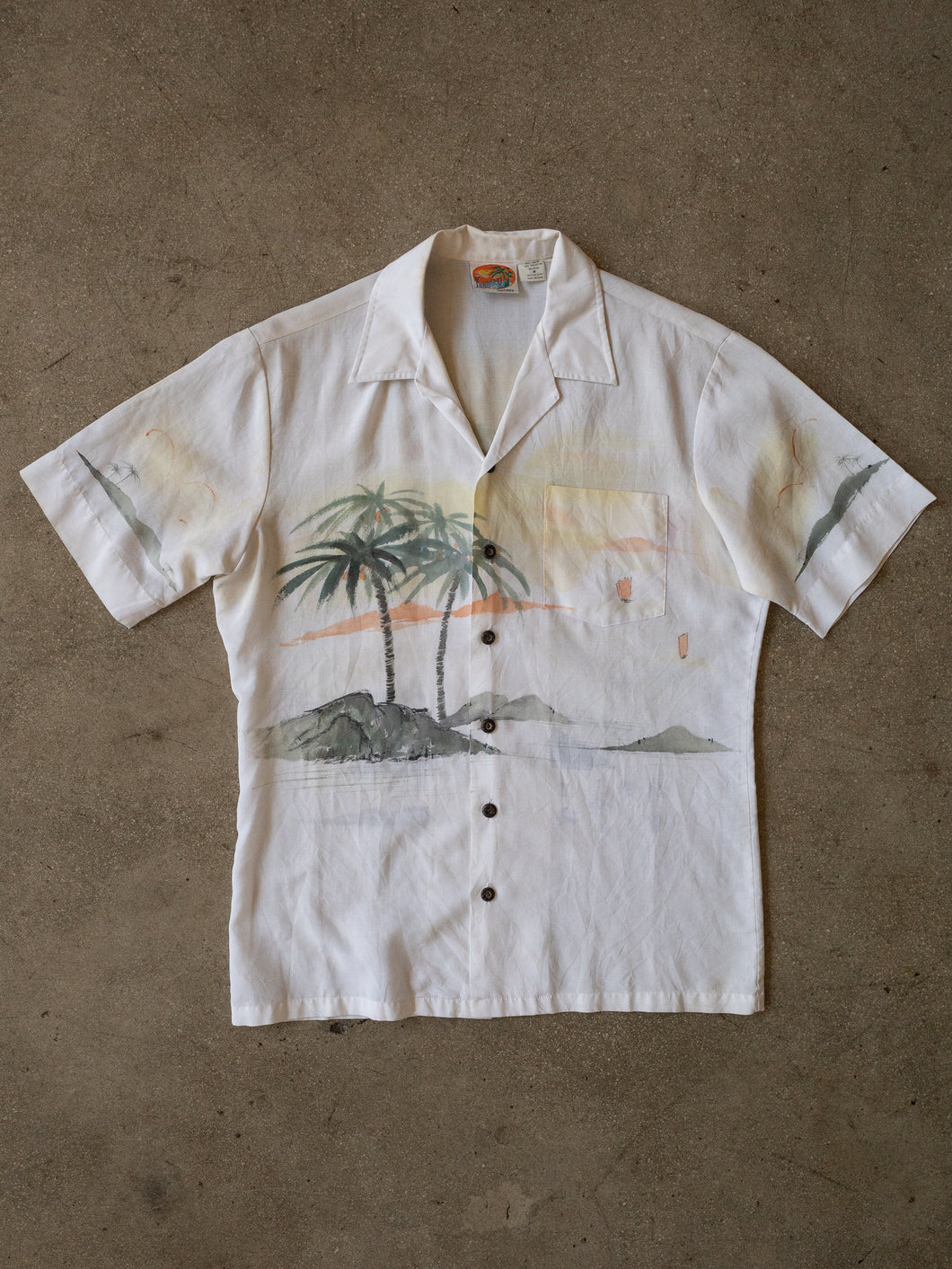 1970s Kennington Open Collar Button Up Shirt