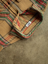 1980s Distressed Plaid Button Up Flannel
