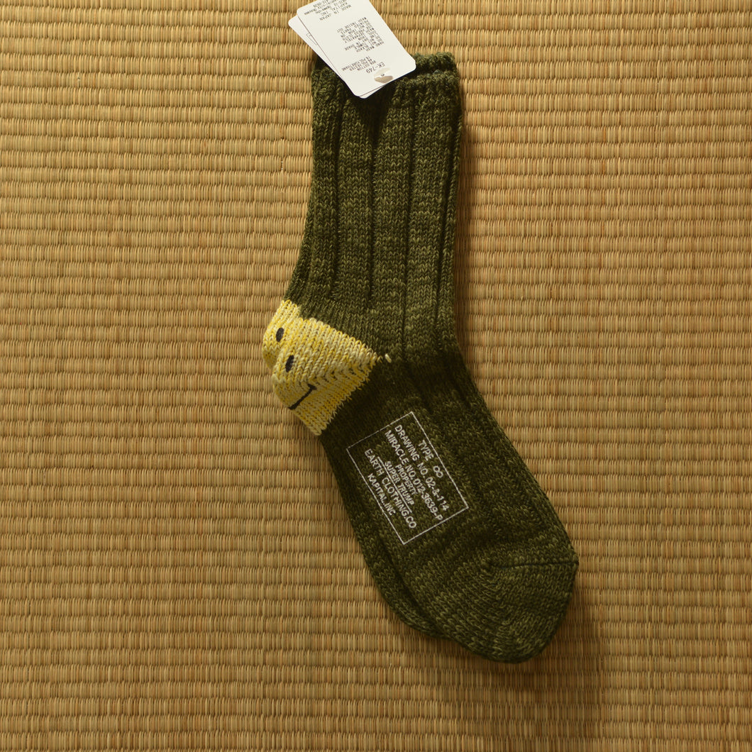 Kapital 56 Yarns MA-1 Smiley Green Heel Socks - Silverlake, Socks - Vinatge, Kapital - Designer
