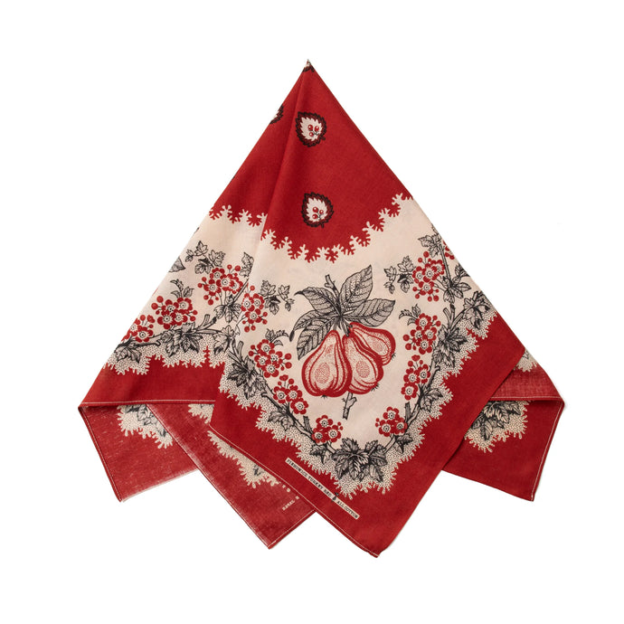 One Ear Brand “Poire” Barn Red 70 x 70cm Bandanna - Silverlake, Accessories - Vinatge, One Ear Brand - Designer