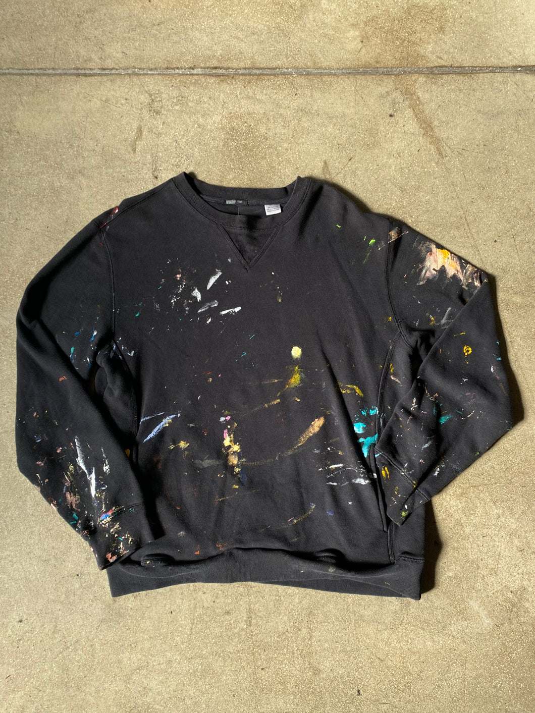 Paint Splatter Black Sweatshirt - Silverlake, crewneck - Vinatge, Silverlake Market - Designer