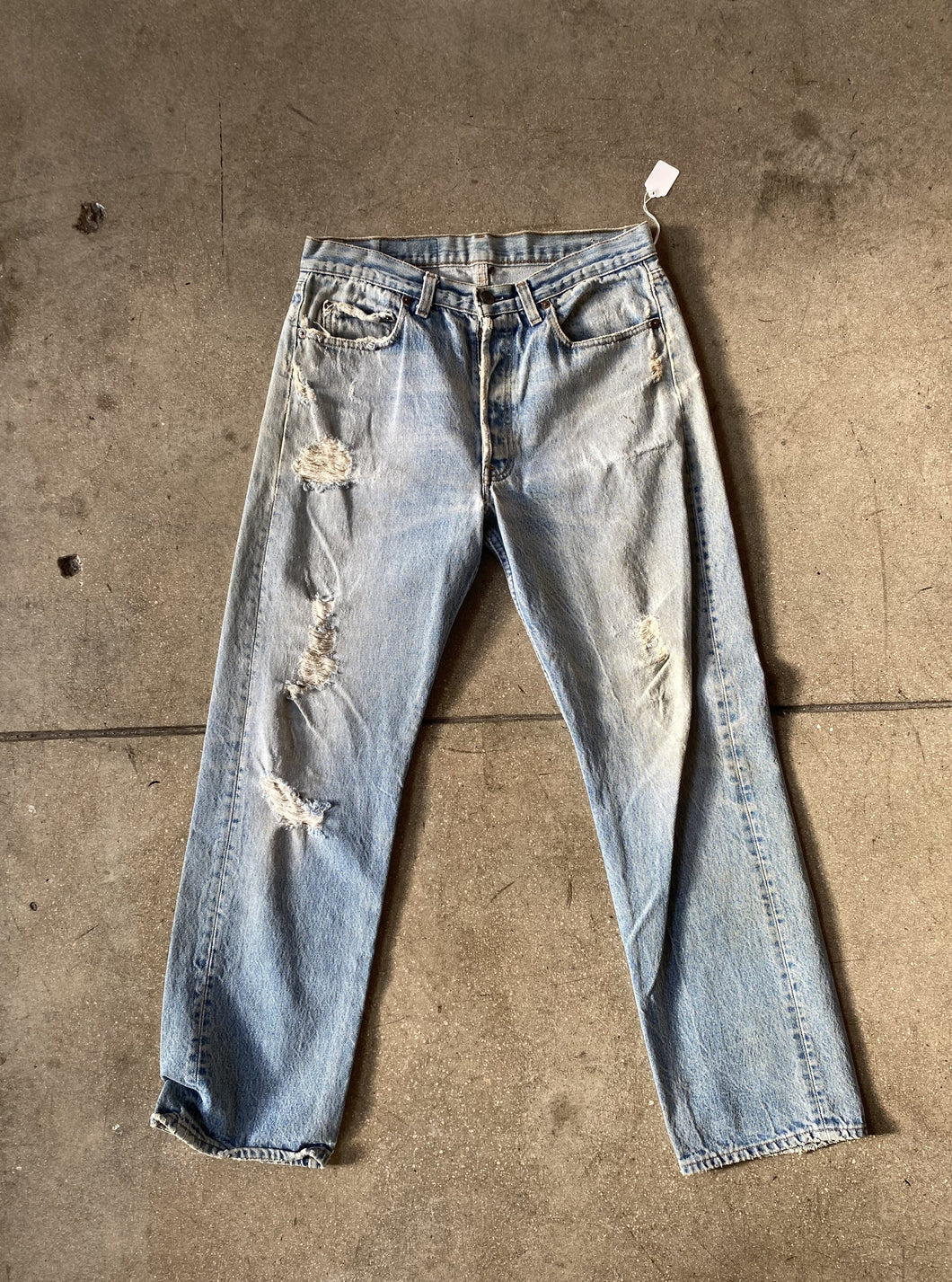 1980s Distressed Levi's 501 XX Jeans - Silverlake,  - Vinatge, Silverlake Market - Designer