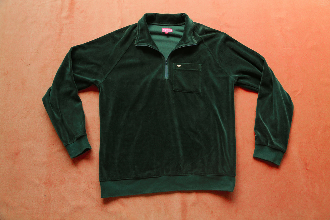 Supreme Green Velvet Half Zip-Up - Silverlake, jacket - Vinatge, Silverlake Market - Designer