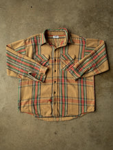 1980s Distressed Plaid Button Up Flannel